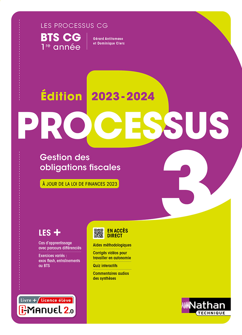 Processus 3 - Gestion des obligations fiscales - BTS CG 1ère année (Les Processus CG)