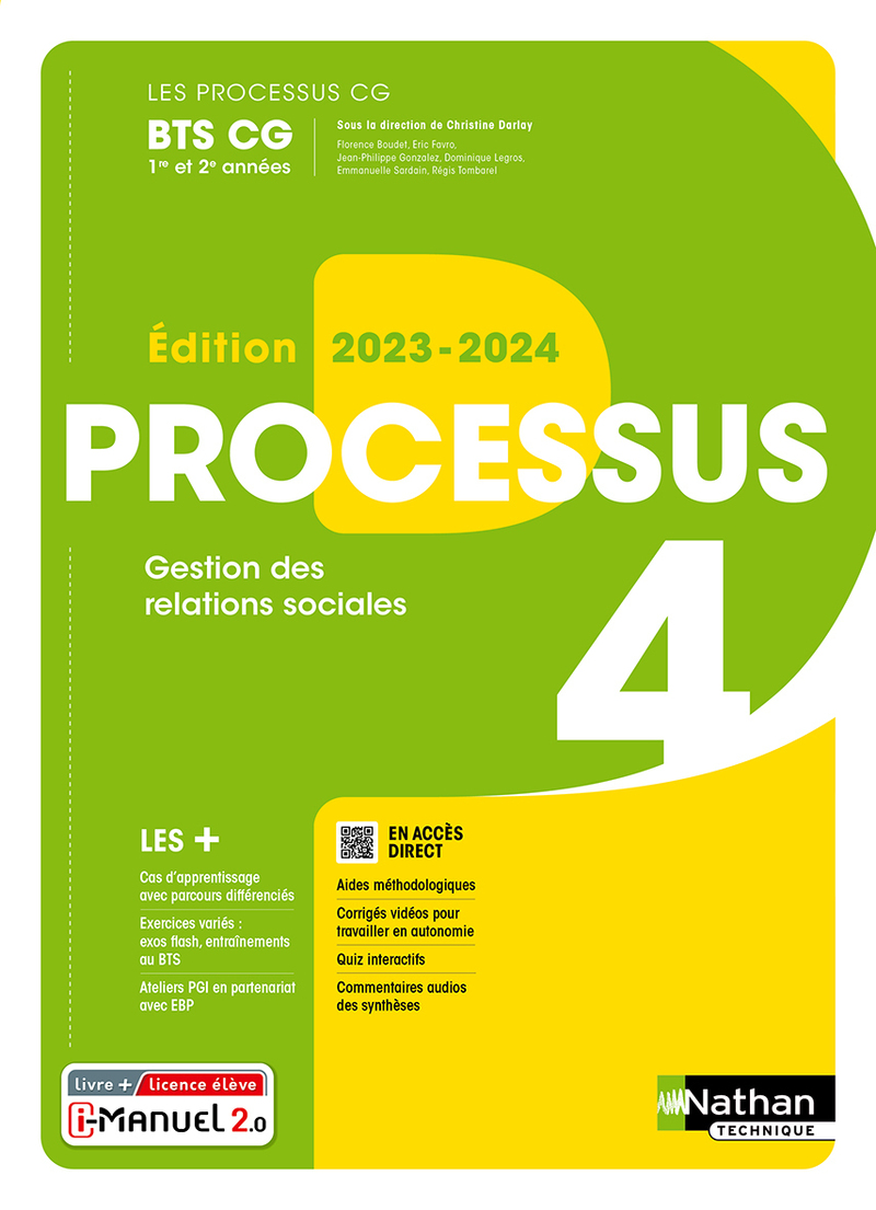 Processus 4 - Gestion des relations sociales - BTS CG 1ère et 2ème années (Les Processus CG)