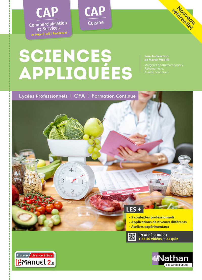 Sciences appliquées - CAP Cuisine et CAP Commercialisation et Services en HCR - Ed. 2024