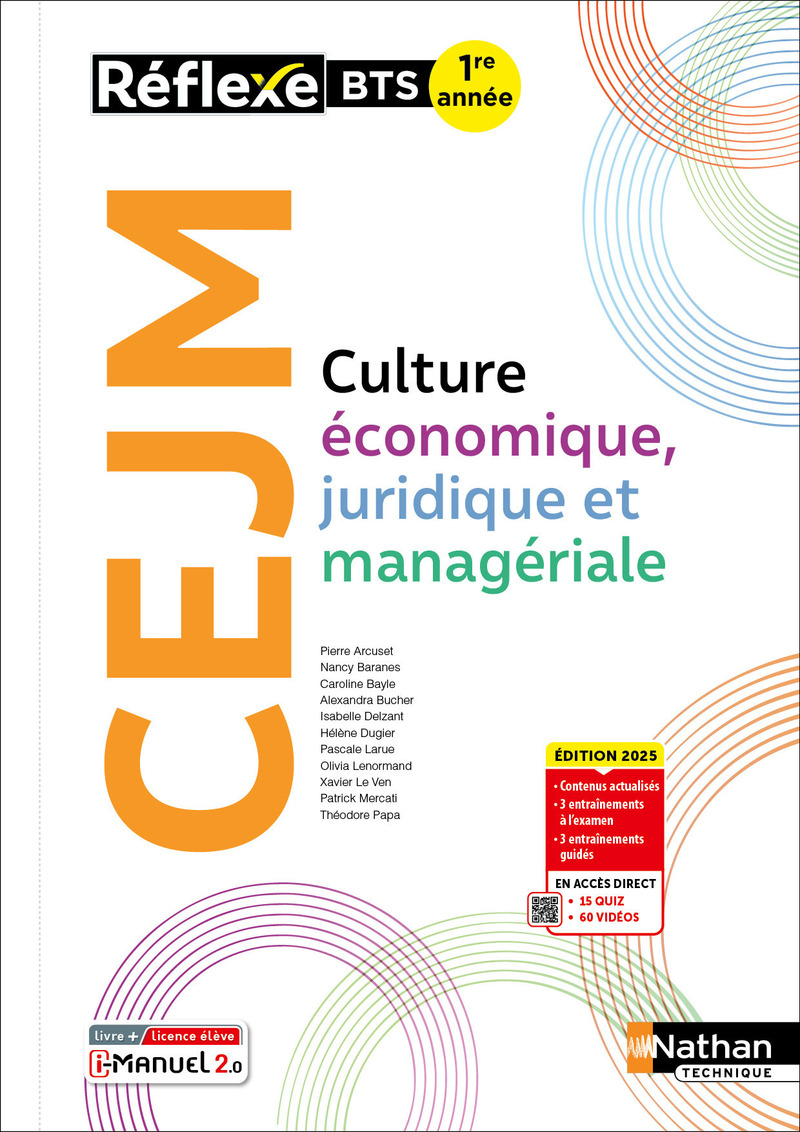 Culture Economique, Juridique et Managériale - BTS 1re année - Coll. Réflexe - Ed. 2025