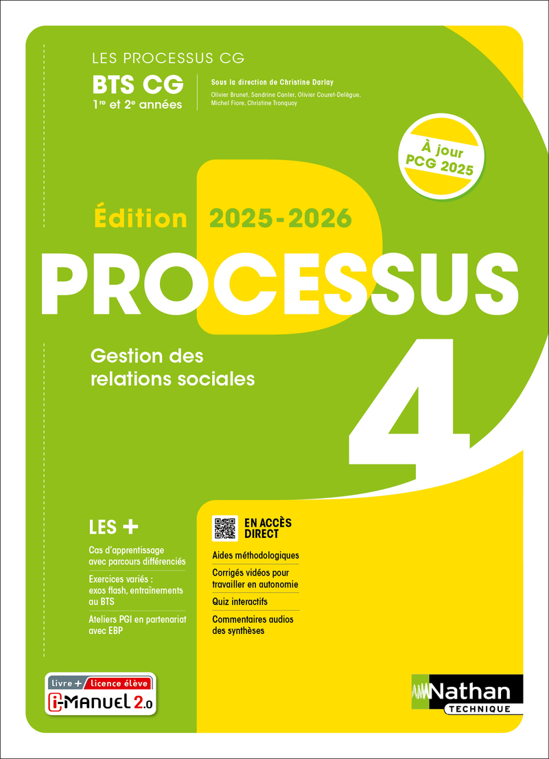 Processus 4 - Gestion des relations sociales - BTS CG 1re et 2e années - Coll. Les Processus CG - Ed. 2025